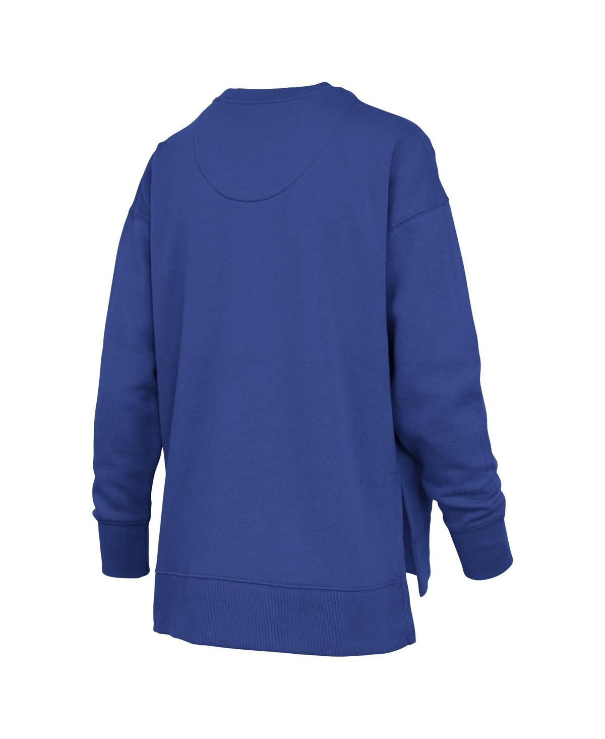 Pressbox Women's Royal Kentucky Wildcats Bonanza Chenille Harper Script Sweatshirt In Blue