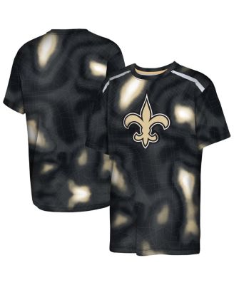 Outerstuff - Big Boys and Girls Black New Orleans Saints End Zone Dri-Tek T-Shirt