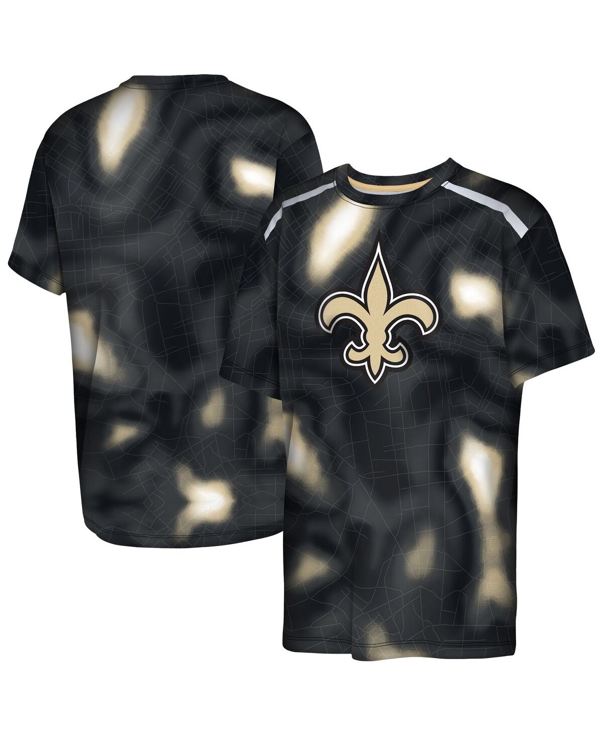 Outerstuff Big Boys and Girls Black New Orleans Saints End Zone Dri-Tek T-Shirt