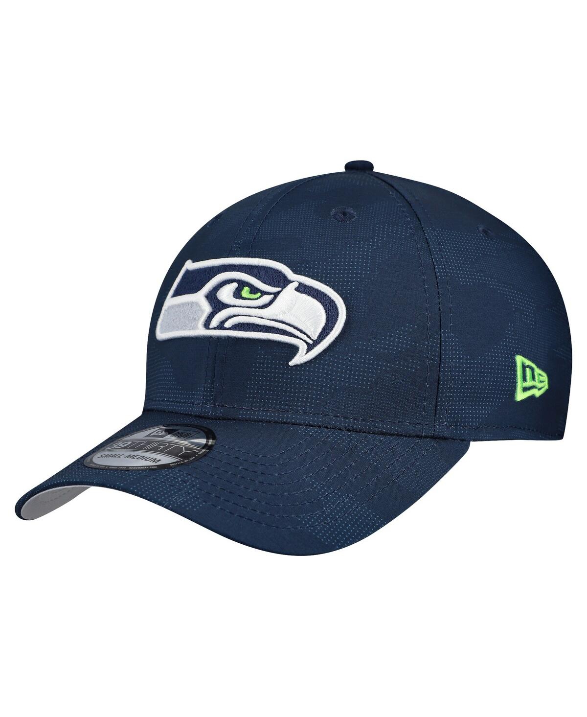 New Era Men's College Navy Seattle Seahawks Tonal Camo 39THIRTY Stretch Fit Hat