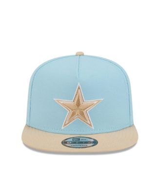 Men's Light Blue/Brown Dallas Cowboys Two-Tone Color Pack A-Frame 9FIFTY Snapback Hat
