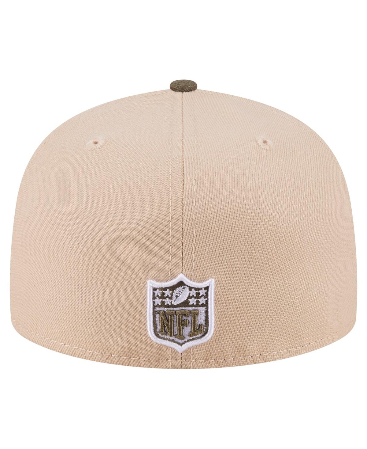 New Era Men's Light Beige/olive Dallas Cowboys Two-tone Color Pack A-frame 59fifty Fitted Hat In Green