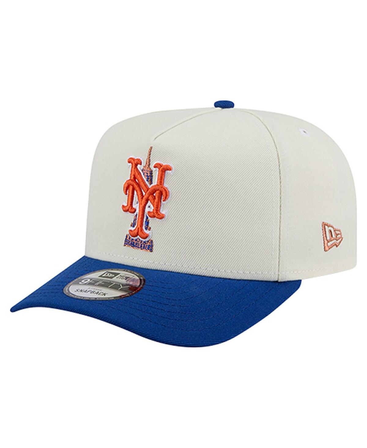New Era Men's Cream/royal New York Mets Two-tone Empire State 9fifty A-frame Adjustable Hat In White
