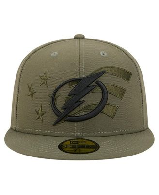 Men's Olive Tampa Bay Lightning Military Appreciation Flag 59FIFTY Fitted Hat