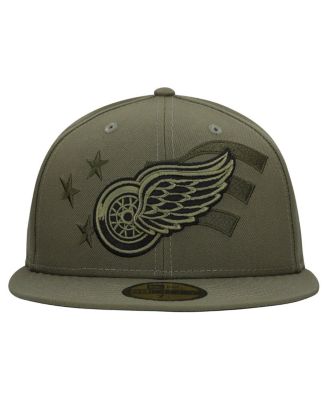 Men's Olive Detroit Red Wings Military Appreciation Flag 59FIFTY Fitted Hat
