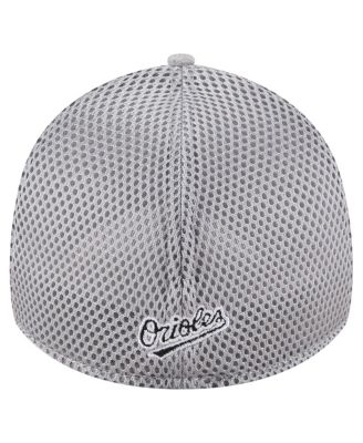 Men's Gray Baltimore Orioles Visor Paint Splatter 39THIRTY Flex Hat