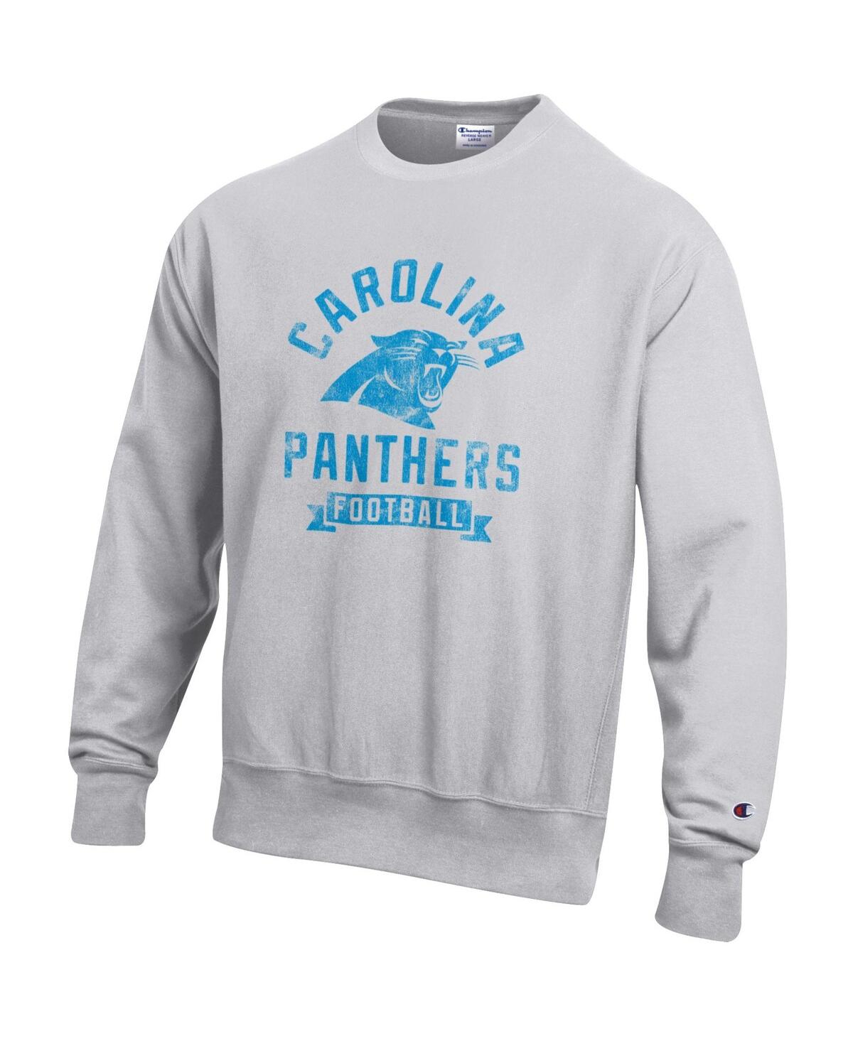 Champion Men's Heather Gray Carolina Panthers Reverse Weave Fleece Pullover Sweatshirt