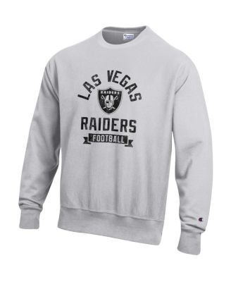 Men's Heather Gray Las Vegas Raiders Reverse Weave Fleece Pullover Sweatshirt