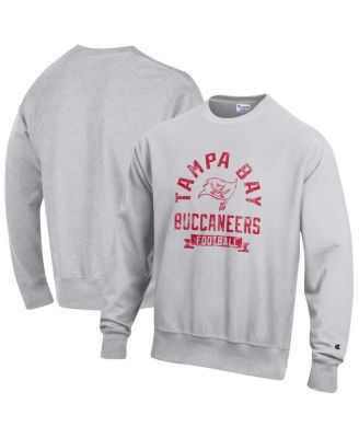 Champion - Men's Heather Gray Tampa Bay Buccaneers Reverse Weave Fleece Pullover Sweatshirt