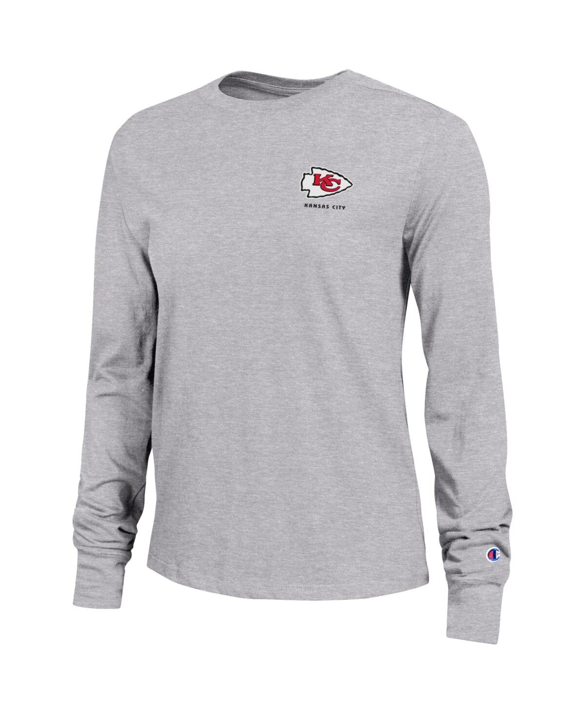 Champion Women's Gray Kansas City Chiefs Core Long-sleeve T-shirt In Gray