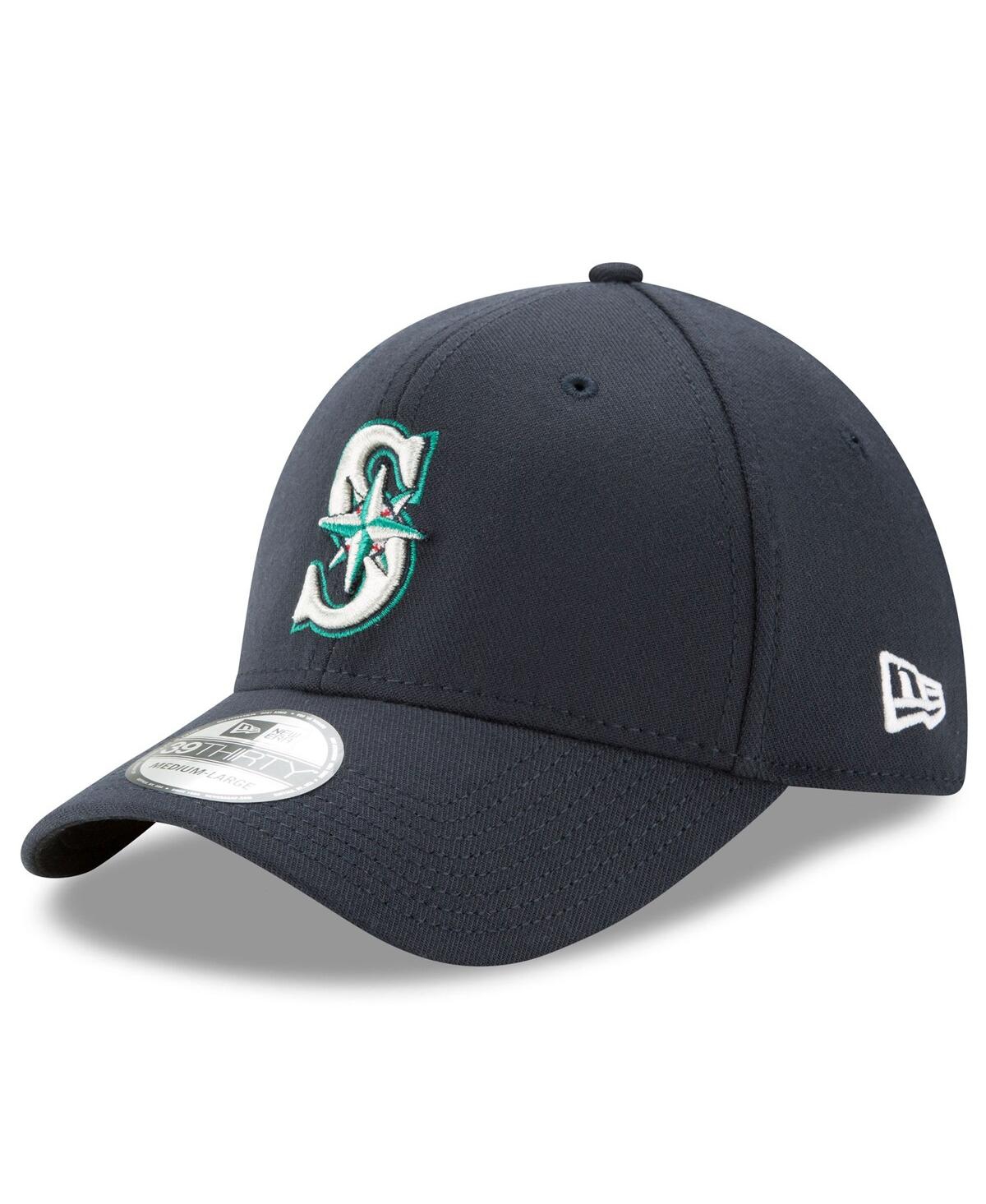 New Era Men's Navy Seattle Mariners 2025 Mlb Postseason Side Patch 39THIRTY Flex Hat