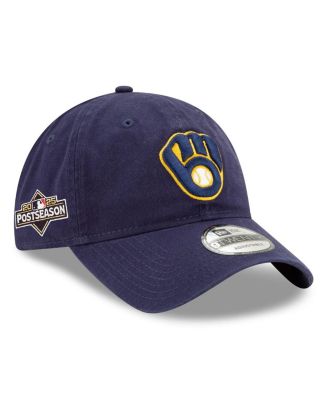 New Era - Men's Navy Milwaukee Brewers 2025 MLB Postseason Side Patch 9TWENTY Adjustable Hat