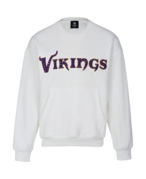 Женский свитшот Cuce Minnesota Vikings из синели со стразами, White