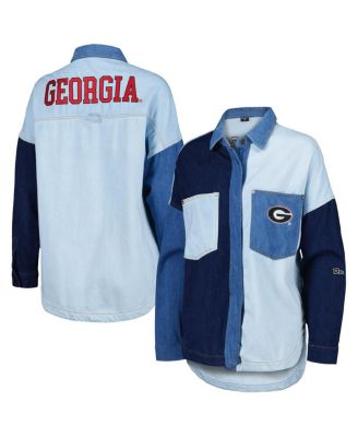 Hype And Vice - Women's Denim Georgia Bulldogs Multi-Hit Hometown Full-Snap Jacket