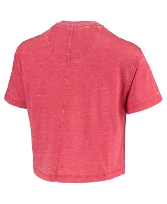 Women's Red Wisconsin Badgers Edith Burnout Crop T-Shirt
