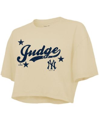 Women's Aaron Judge Cream New York Yankees Boxy Crop Top