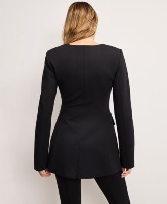 Women's Square Neck Long Sleeve Jacket, Regular and Plus