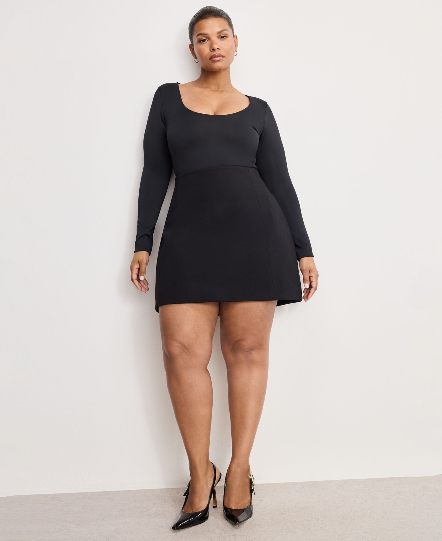 Женская юбка Good American Back Zipper Mini Skirt, Regular and Plus, цвет: Чёрный — фото 7