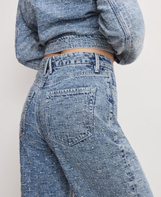 Women's Good Wide Leg Mid-Rise Denim Jeans, Regular and Plus Size