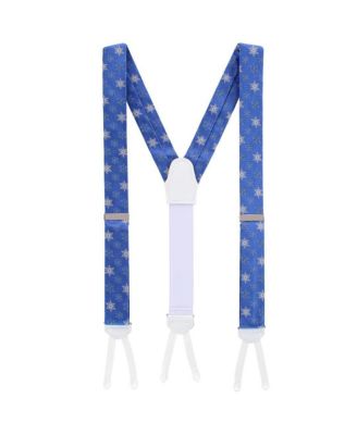 Men's Let It Snow Novelty Snowflake Silk Formal End Suspenders