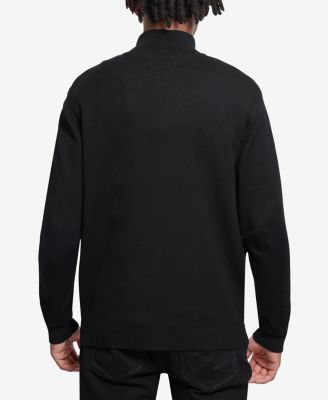 Men's Full Zip Mock Neck Sweater