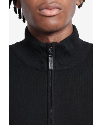 Men's Full Zip Mock Neck Sweater