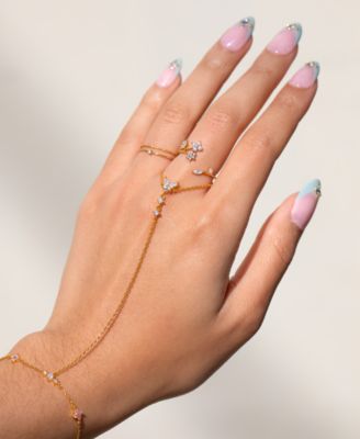 Crystal Gold Plated Flutter Over You Hand Chain