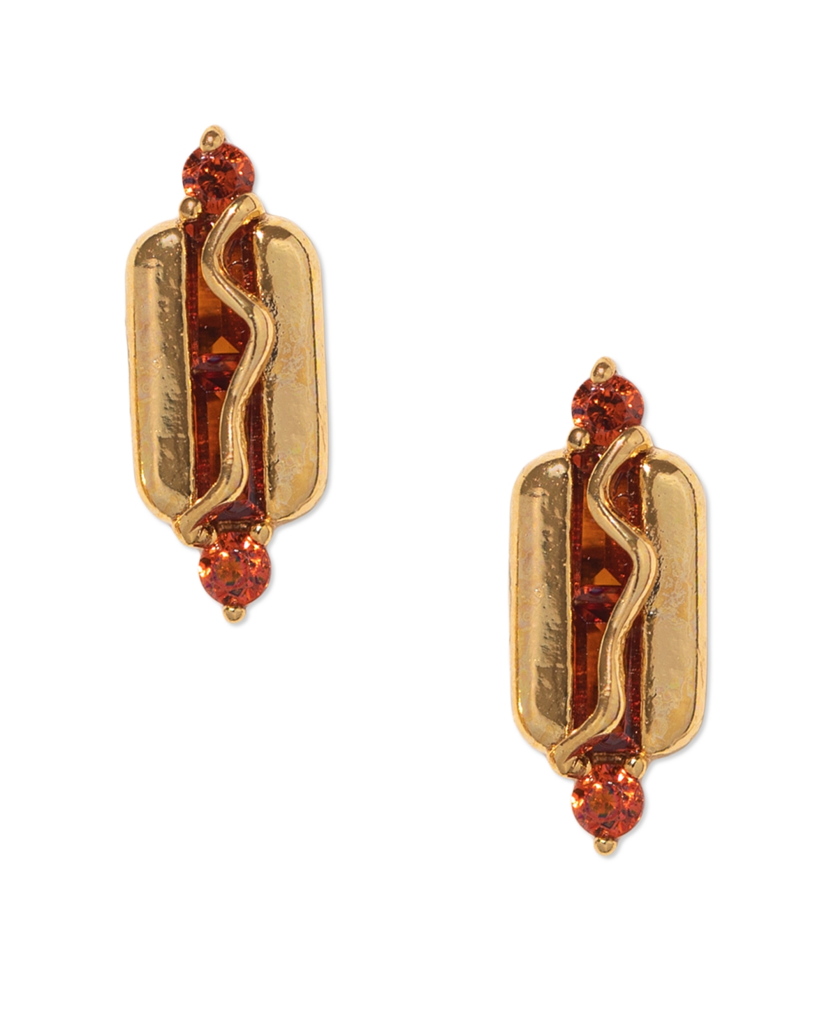 Girls Crew Crystal Gold Plated Hot Dog Studs