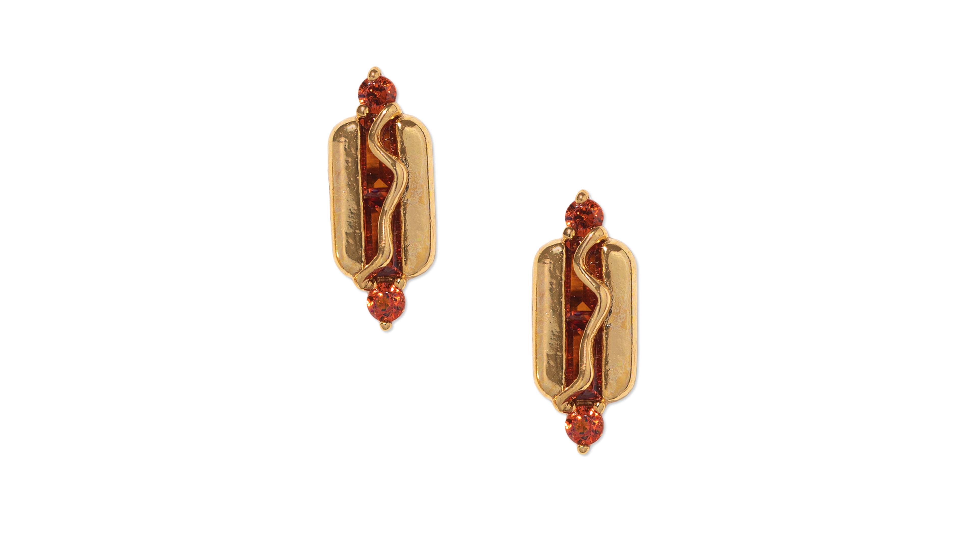 Girls Crew Crystal Gold Plated Hot Dog Studs