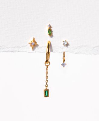 Crystal Gold Plated Emerald Dreamscape Interchangeable Earring Set