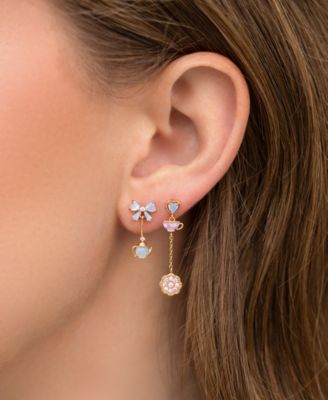 Crystal Gold Plated Disney Alice in Wonderland Dangle Earrings