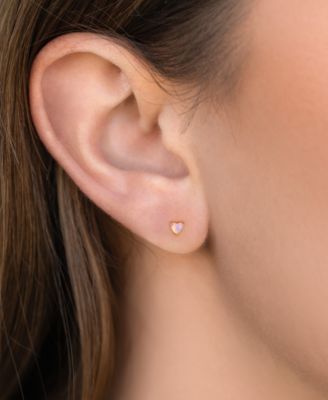 Faux Pink Opal Flat Back Earring