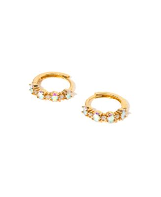 Crystal Gold Plated Iridescent Galaxy Hoop Earrings