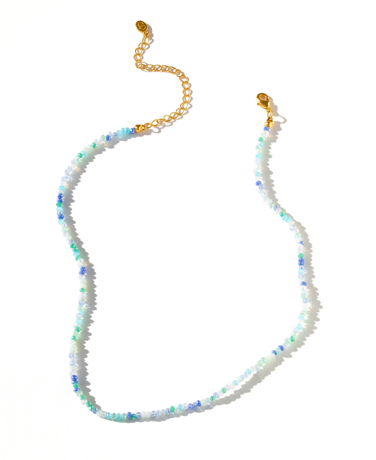 Girls Crew Crystal Blue Lagoon Gold Plated Beaded Necklace