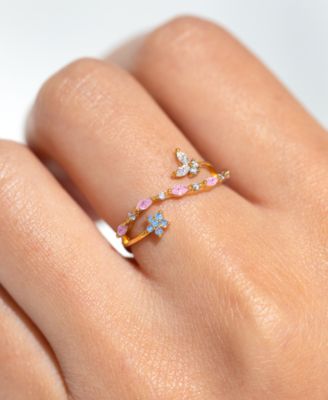 Crystal Sweet Pea Adjustable Ring