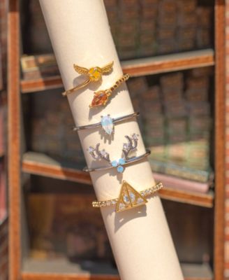 Gold Plated Harry Potter Golden Snitch Adjustable Crystal Rings