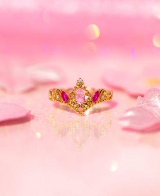 Disney Princess Sleeping Beauty Aurora Crystal Gold Plated Rings