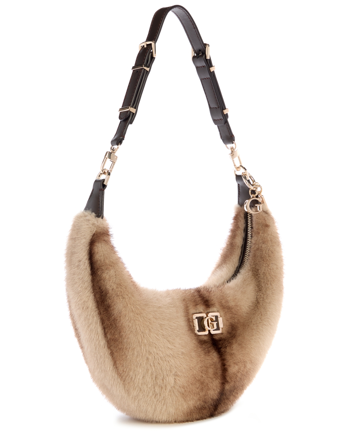 Guess Mavis Hobo Shoulder Bag In Brown