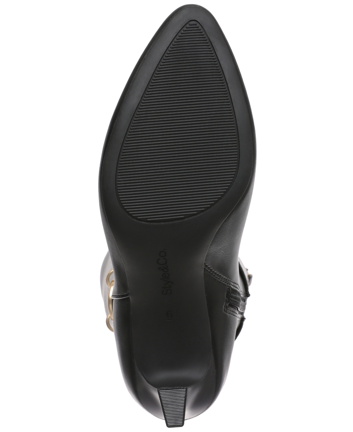 Style & Co Style Co Womens Shaniaa Belt Pointed Toe Boot Regular Wide Calf Macys Exclusive In Black