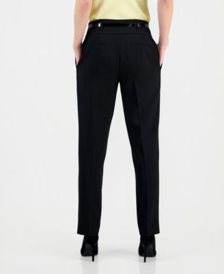 Women's Julia High-Rise Slim-Fit Belted Stretch Crepe Pants, Regular & Petite