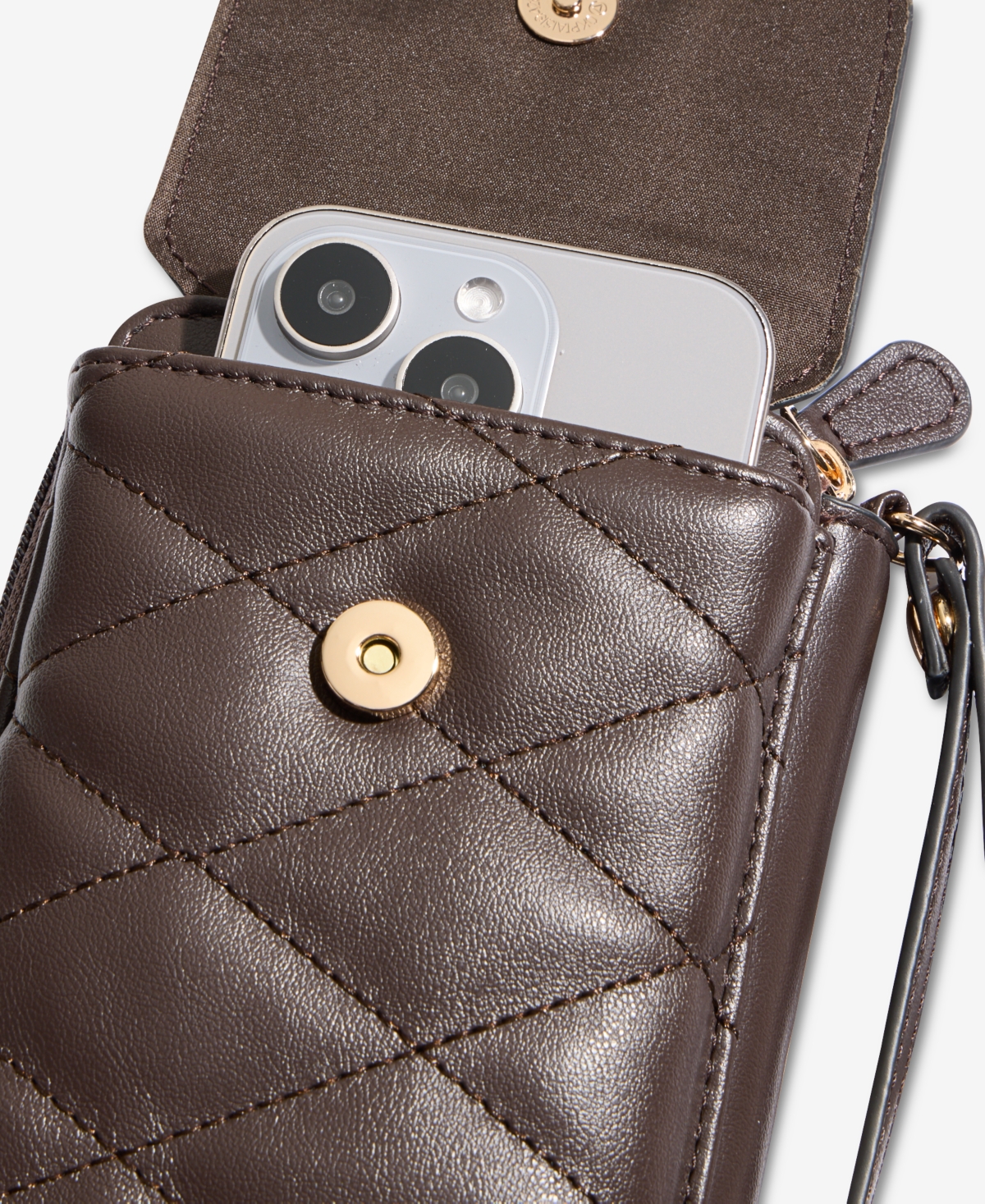 Giani Bernini Softy Leather Tech Crossbody Wallet, Exclusively At Macy's In Brown