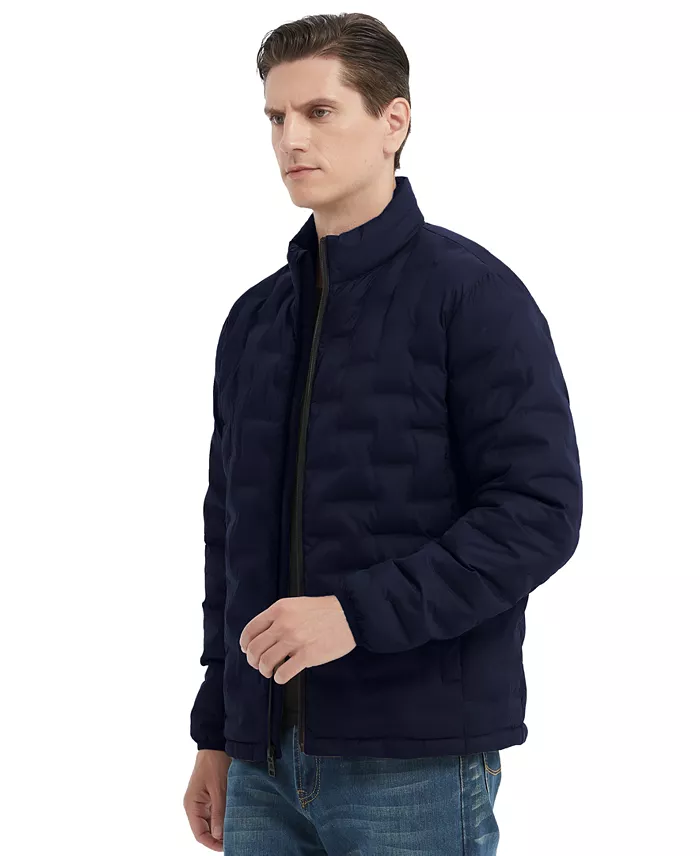 Men's Stand Collar Lightweight Warm Cube Jacket - thumbnail 2