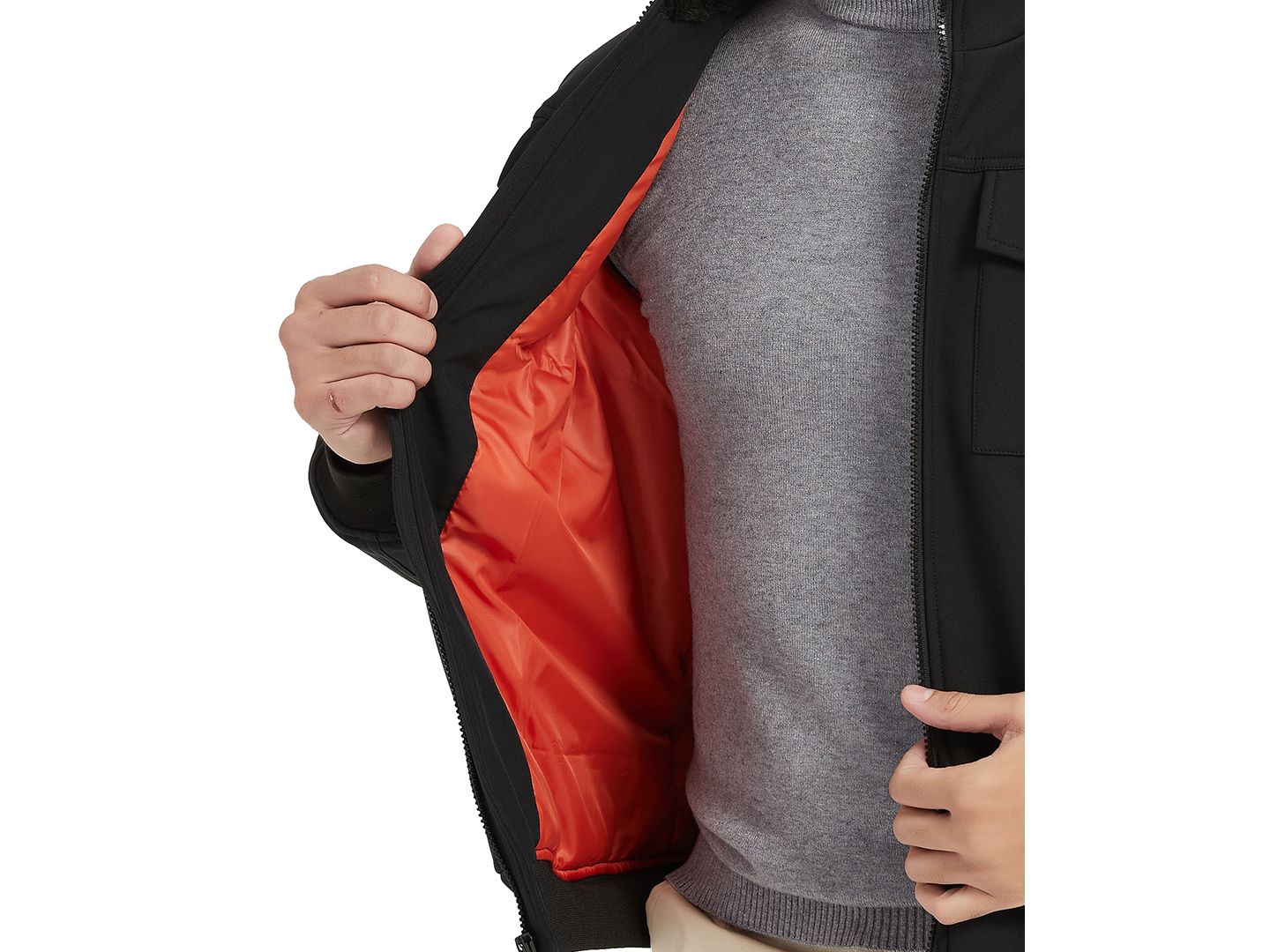 Мужская куртка Hawke & Co. Stand Collor Softshell Utility Bomber, цвет: Чёрный — фото 3
