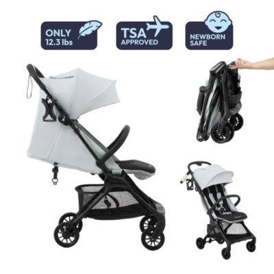 HopLite Ultralight Compact Lightweight Baby Stroller For Airplane – Travel Stroller for Newborn from Birth to 55 lbs, Jet Black