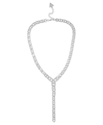 Glass Stone Pave Y-Drop Necklace (also in Silver-Tone)