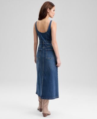 Women's Sleeveless Denim Midi Dress, Macy's Exclusive