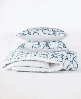 Printed Bow Whimsy 3-Pc. Duvet Set, Full/Queen