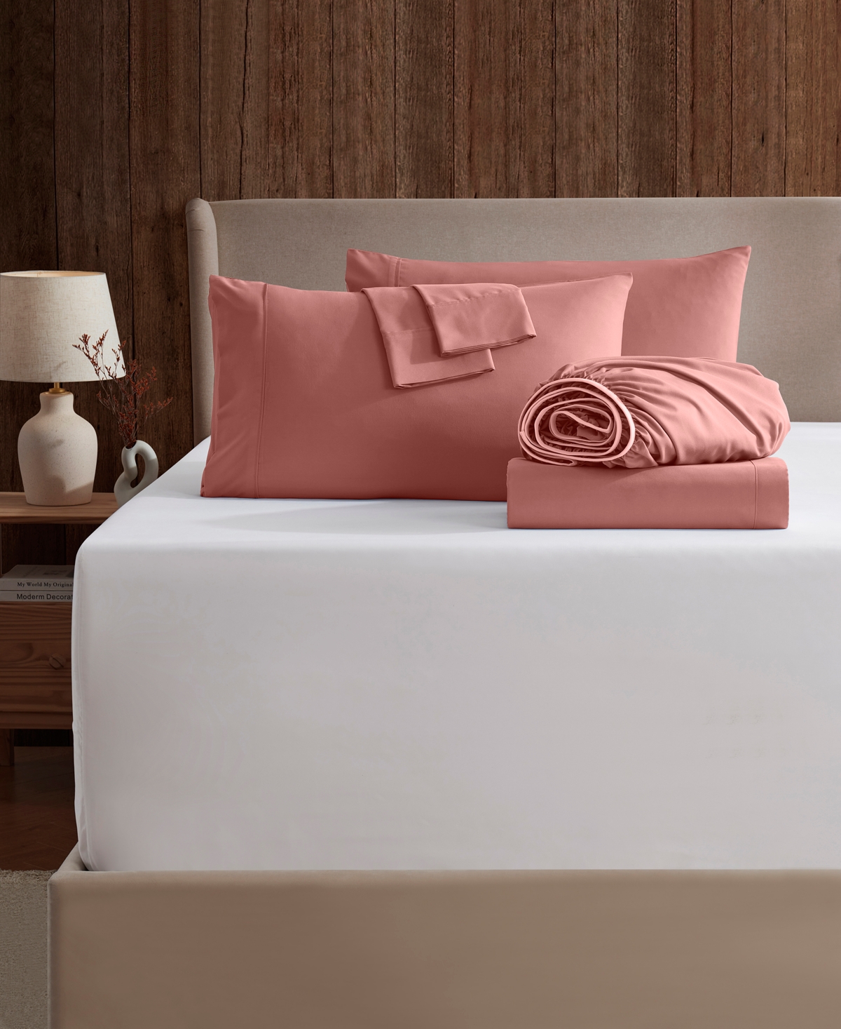 Nestl Extra Deep Pocket 7-pc. Sheet Set, King Split In Pink