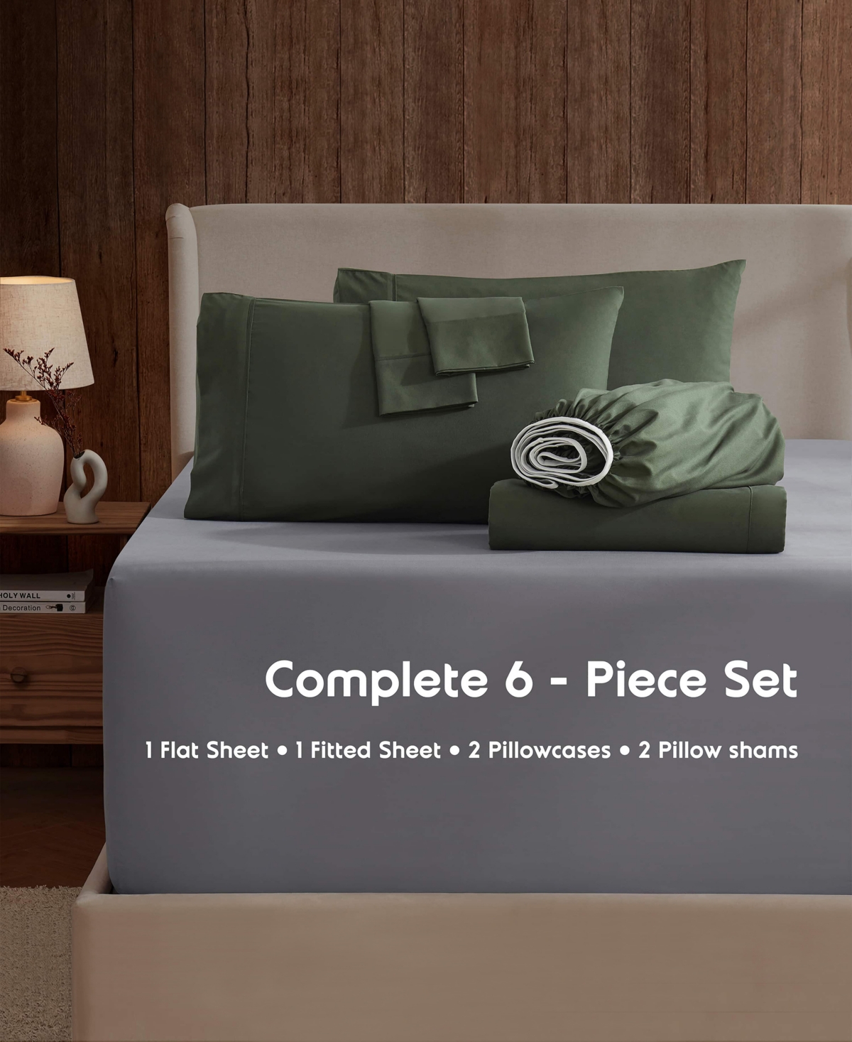 Nestl Extra Deep Pocket 6-pc. Sheet Set, California King In Green