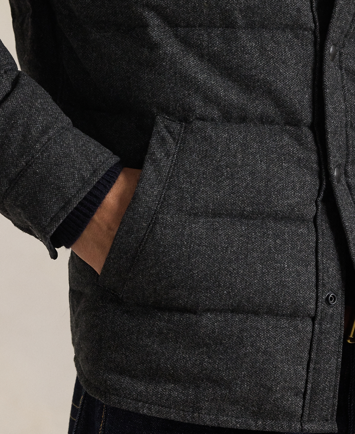 Polo Ralph Lauren Men's Straight Collar Quilted Down Shirt Jacket In Black